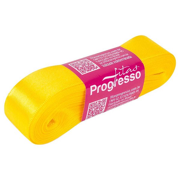 Fita Cetim Simples 22mm x 10metros - Amarelo