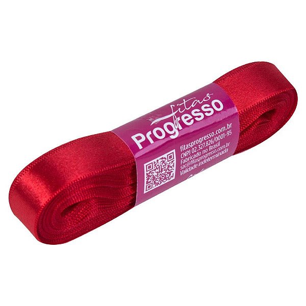 Fita Cetim Simples 15mm x 10metros - Vermelho