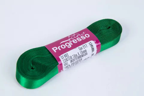 Fita Cetim Simples 10mm x 10metros - Verde