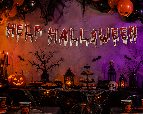 Faixa Decorativa Help Halloween Travessuras - 1,50M
