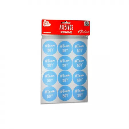 Adesivo Chá Revelação Team Boy - 2 Cartelas