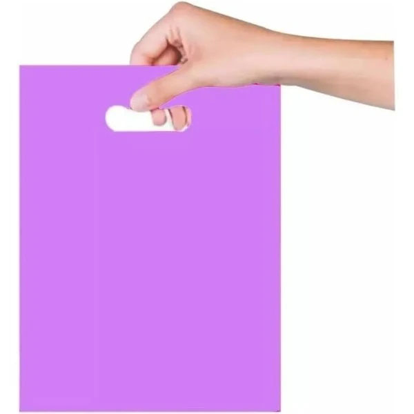 Sacola Plástica Boca de Palhaço Sem Estampa 16X21,5CM - Lilás - 25 unidades