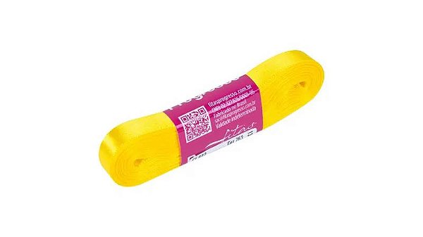 Fita Cetim Simples 7mm x 10metros - Amarelo