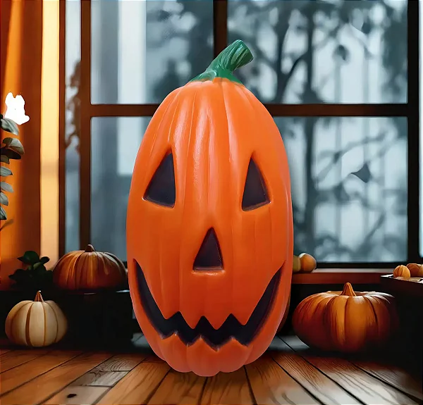 Abóbora Comprida para Decoração Halloween de Plástico - 55x30 cm