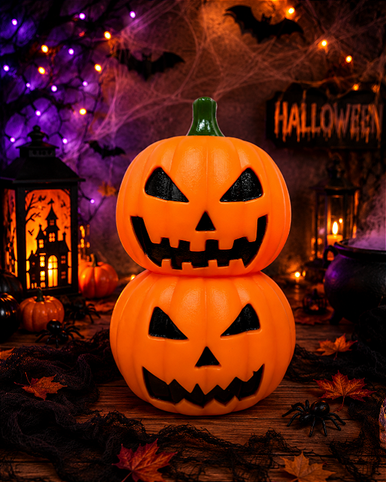 Abóbora Halloween Decoração Moranga Alfa Dupla - 48cm