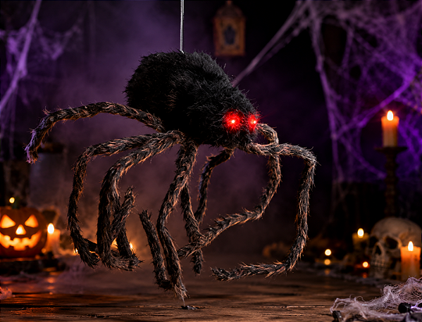 Aranha Marrom Monstro Gigante com Som e Movimento Halloween – 90cm