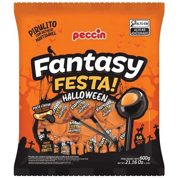 Pirulito Fantasy Festa Halloween - 600 Gramas - 50 Unidades