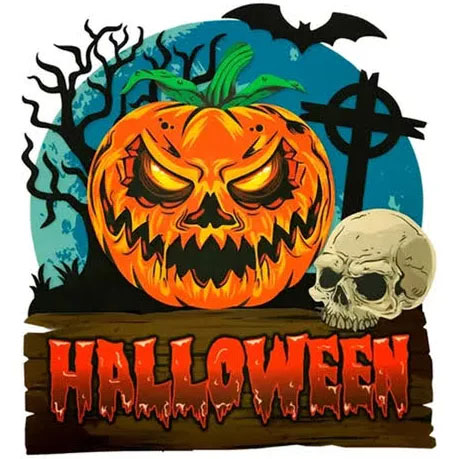 Painel de EVA Abóbora Caveira 3D Halloween Horripilante 54cm x 47cm - 1 Unidade