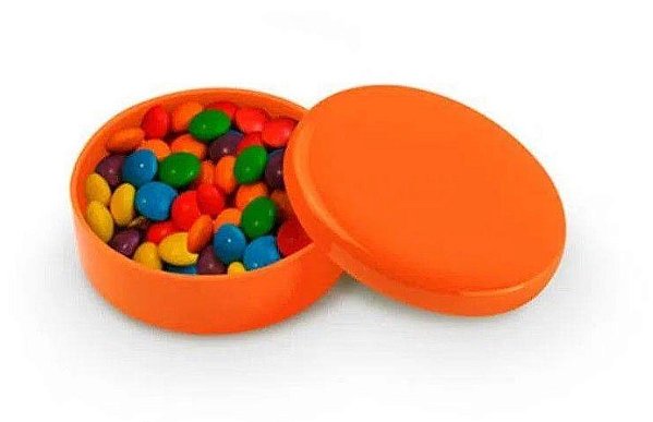 Latinha Plástica para Lembrancinha - Laranja 5cm x 1cm - 10 Unidades