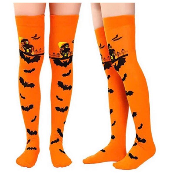 Meia Laranja Noite do Terror Infantil Halloween - 1 Par