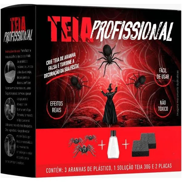 Kit Teia de Aranha Profissional Branca Halloween para Decoração