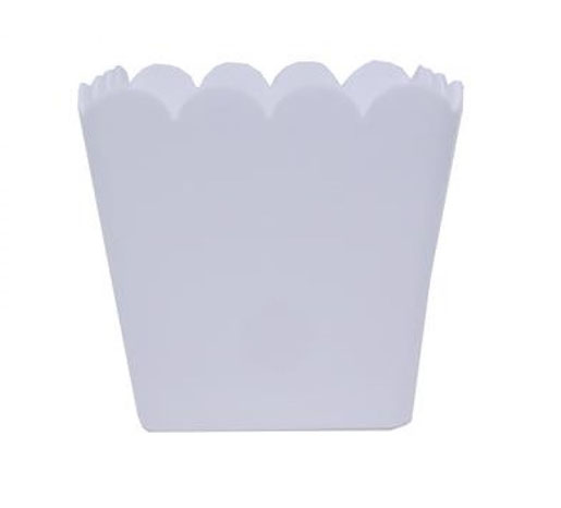 Cachepot de Plástico Quadrado Branco - 8x8x6cm