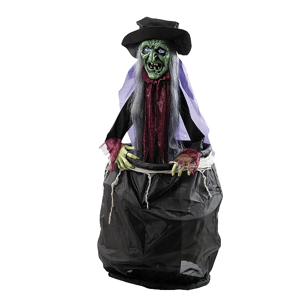 Bruxa Ravenna Halloween Som Luz e Movimento 125cm