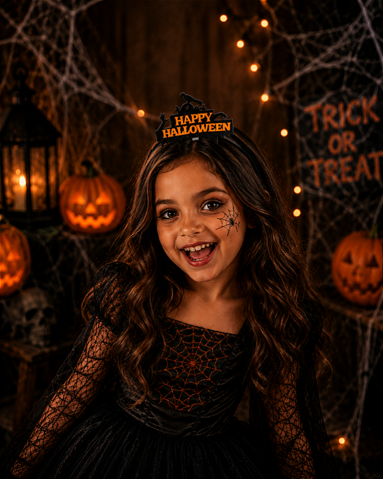 Tiara Happy Halloween Feltro Fantasia