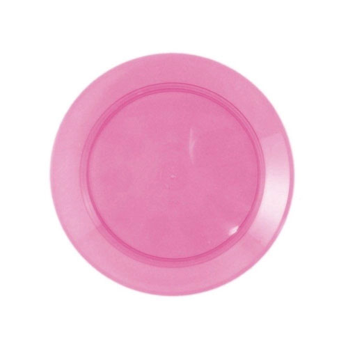 Prato Acrílico Redondo Rosa 18Cm - 10 Unidades