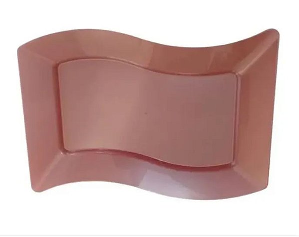 Bandejas Retangulares de Acrílico Rose Gold 19x15cm - 5 Unidades