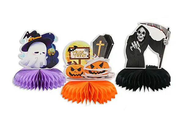 Enfeites para Decoração de Mesa Halloween Dia das Bruxas - 3 Unidades