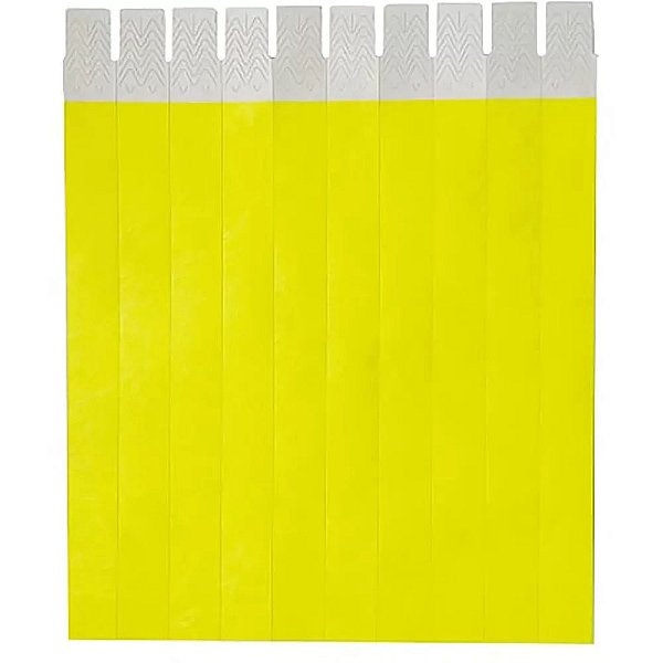 Pulseiras De Identificação Baladas Festas Eventos - Amarelo - 50 Unidades