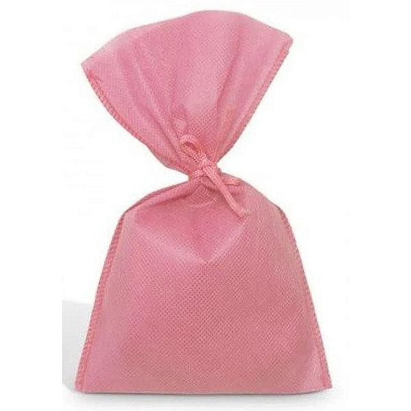 Sacolinha Surpresa TNT Rosa com Fita 11x20cm - 10 Unidades