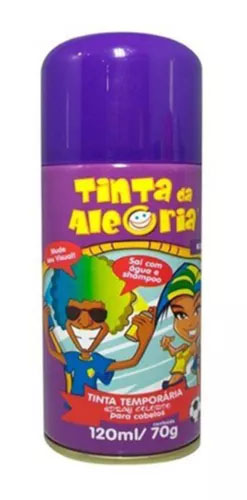 Tinta Spray Temporária Para Cabelo Roxo - 120 ml