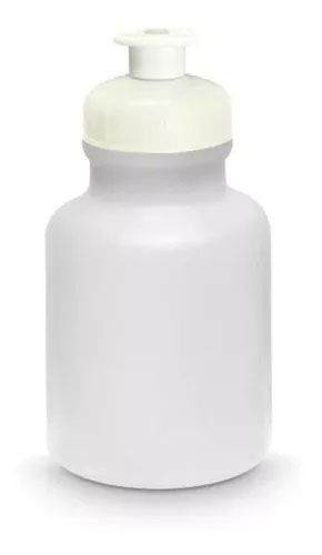 Garrafa Squeeze Plástico Tampa Branca - 300ml