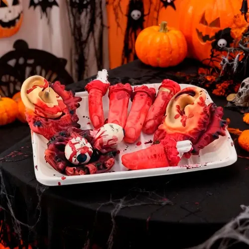 Enfeite Partes do Corpo na Bandeja Halloween – 9 Peças