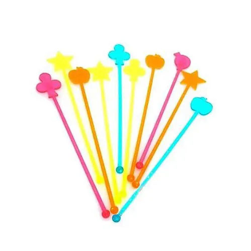 Mexedor de Drink Divertido com Cores Sortidas 21cm - 6 Unidades