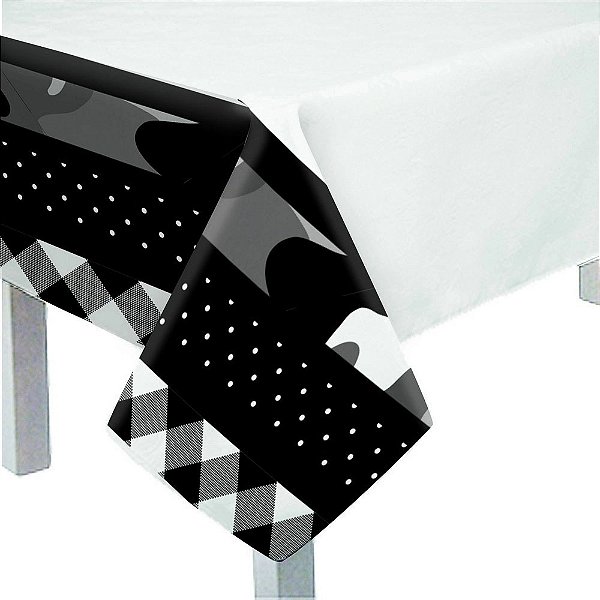 Toalha Plástica De Mesa Principal Halloween Skull Party (Festa da Caveira) - 118cm x 180cm