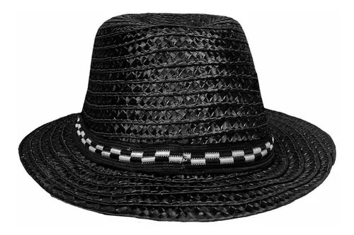 Chapéu Trançado Infantil - Cor Preto