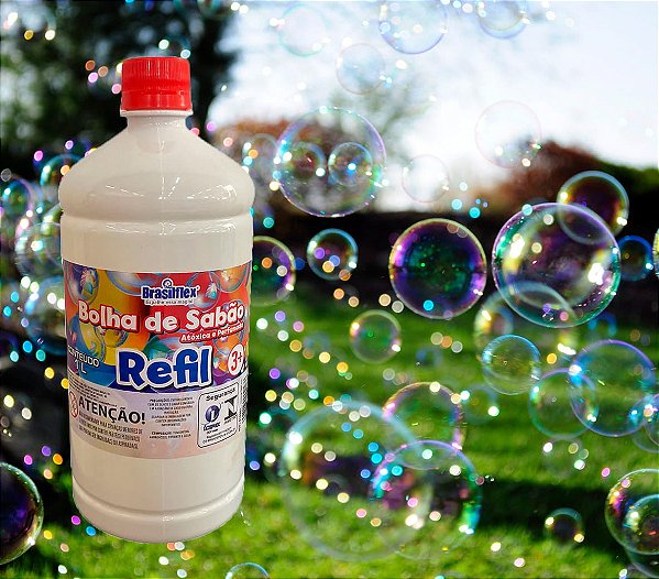 Refil Para Bolha de Sabão Bubble Incolor Atôxica e Perfumada - 1 Litro