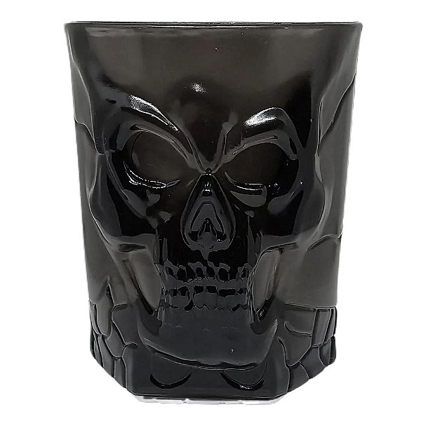 Copo com Caveira Acrílico Preto para Drinks - 400ml