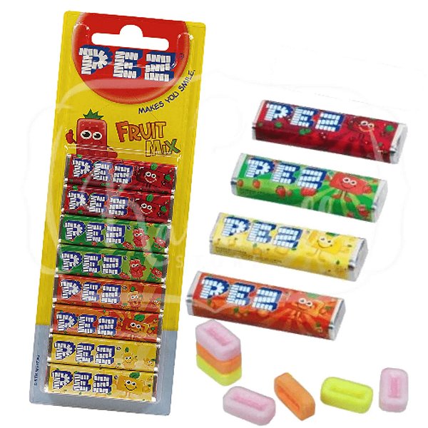 Pez Pastilhas 1 Cartela Refil 8 Sabor Fruit Mix Play 68G