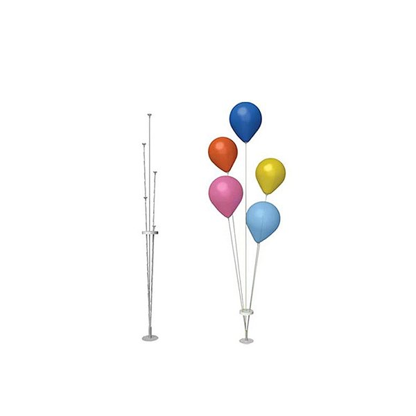 Suporte Fibra Branco para Balão com 5 Hastes - 45cm