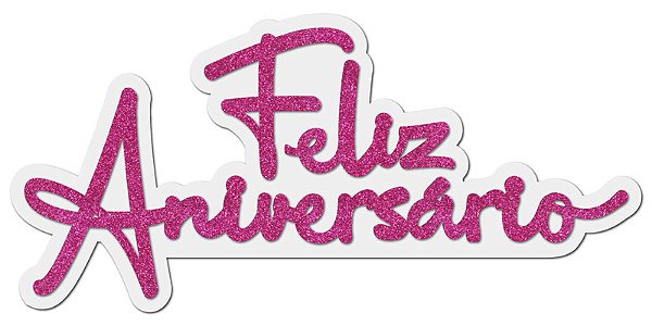 Faixa EVA Feliz Aniversário 2 Rosa e Branco Gritter - 60x23cm