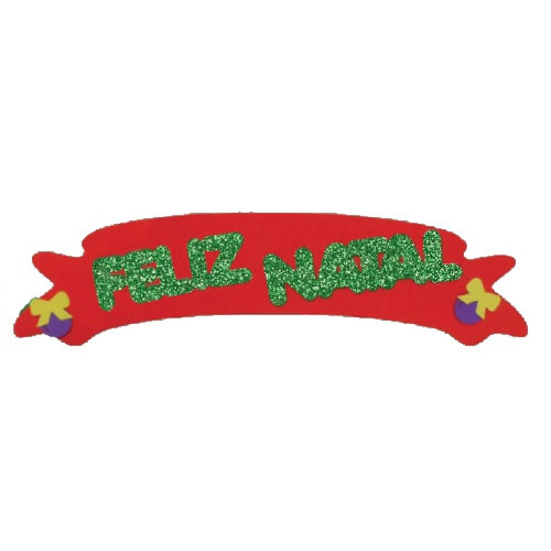 Faixa EVA Com Glitter Feliz Natal - 100 x 25cm