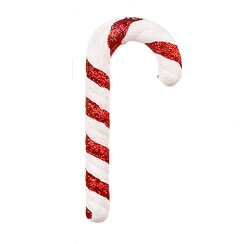 Enfeites de Natal Bengala de Pendurar Com Glitter 12cm - 1 Unidade