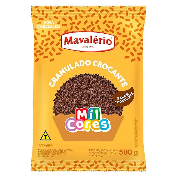 Granulado Crocante de Chocolate Mil Cores 500g – Mavalério