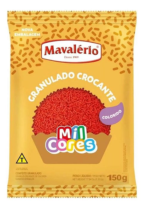 Granulado Crocante Vermelho 150G - Mil Cores Mavalério