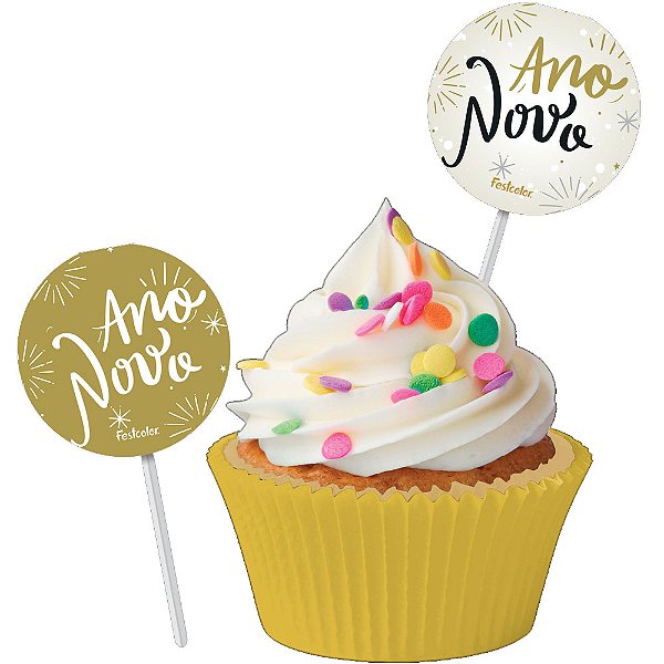 Pick Decorativo Ano Novo - 8 unidades
