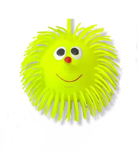 Bola Ioio Com Luz Emoticon Macia - Amarelo