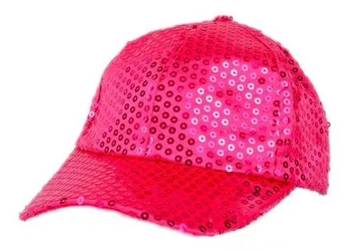 Boné Rosa Brilhante Adulto c/ Lantejoulas