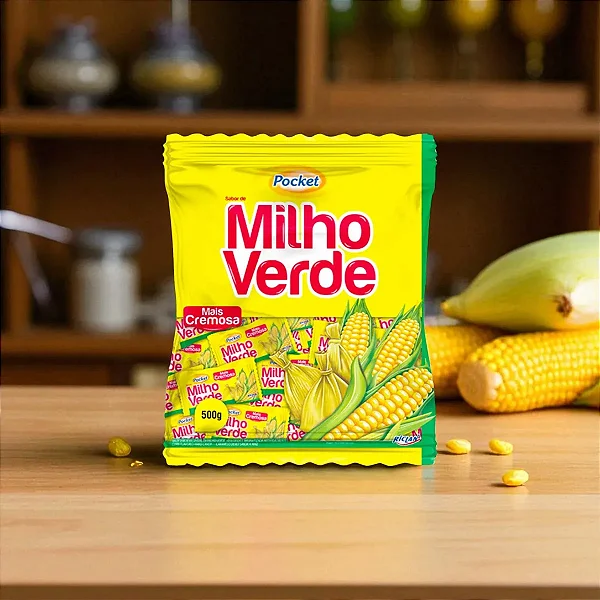 Bala De Milho Verde Cremosa Pocket Riclan 500g – Sabor Tradicional E Irresistível