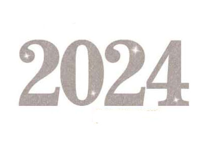 Painel Reveillon de EVA 2024 de Glitter Prata