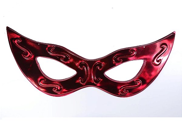 Máscara Grande Metalizada Tiazinha Decoração - Vermelho - 77cm x 33cm