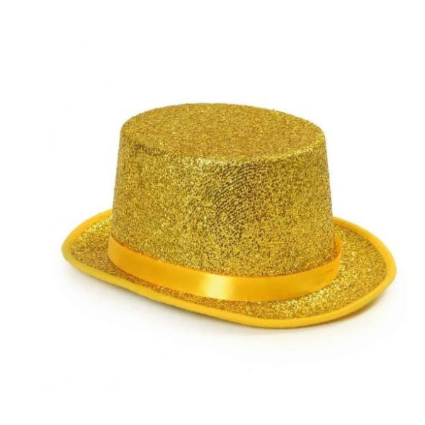 Cartola Luxo Feltro Brilho Dourada