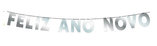 Faixa Feliz Ano Novo - Feliz Ano Novo Prata 1,25M - 1 unidade