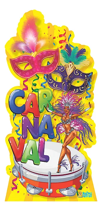 Totem Carnaval Máscara Papel Microondulado - 146x70 cm