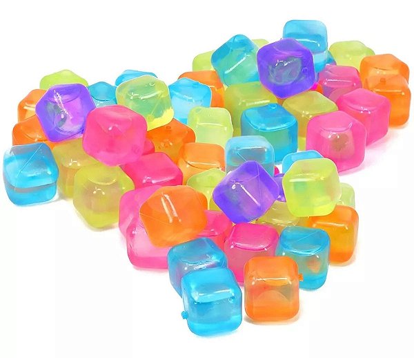 Cubos De Gelo Artificial Reutilizável Coloridos Quadrado - 20 Unidades