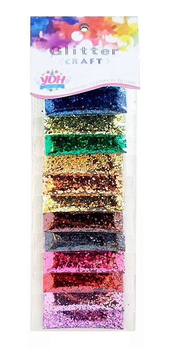 Glitter Craft Para Festas - Kit 12 Pacotes de 2 Gramas Cada