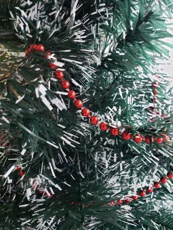 Corrente de Bolinhas Vermelho Enfeite de Natal para Árvore 6mm x 1,80m